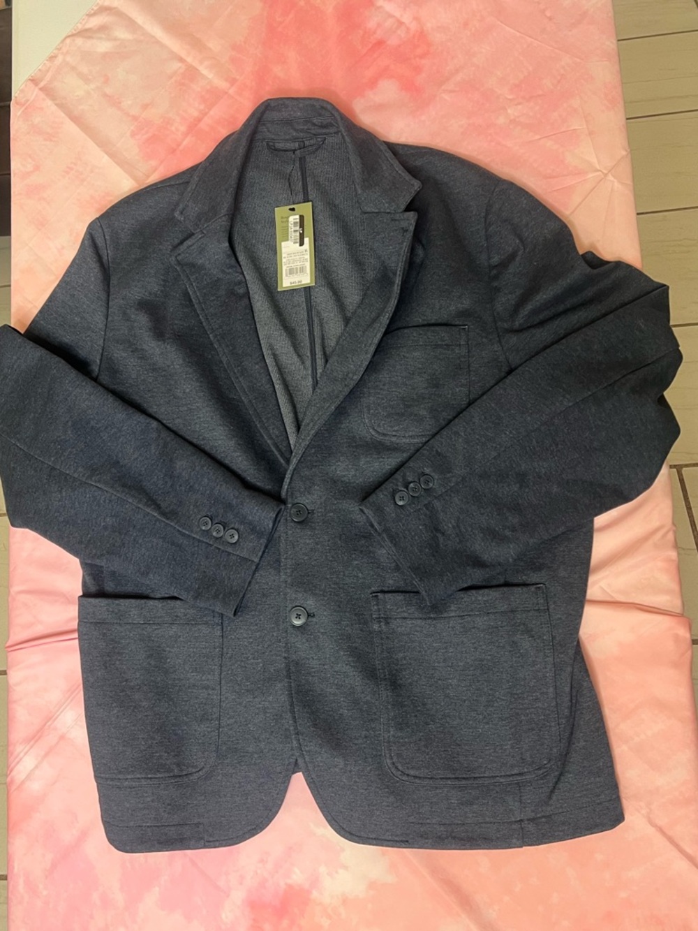 NWT Men's Comfort Wear Knit Blazer - Goodfellow & Co Deep Blue Small - Picture 3 of 6